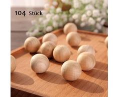 DAHI Holzkugeln 104 Stück Durchmesser 20mm - holzperlen Bastelperlen für DIY Schmuck Zubehör …