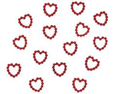 50 rote Perlenherzen Deko Streuteile Scrapbooking Tischdeko Streudeko Hochzeit