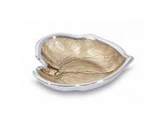 SWEET HOME Palmblattschale in Glas und Silber cod.D70.0481 cm 10x8,5x2h by Varotto & Co.