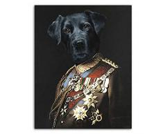 Shentop Vintage StoffmalereiSingle Panel LeinwandDekorative MalereiWANGART Vintage Poster Wandkunst Hund Retro Nostalgie Gentleman Ölgemälde Animal Print Leinwand Bild Wohnzimmer Wohnkultur 40x50 cm