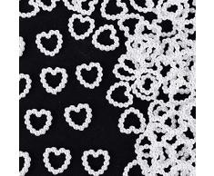 1000 Stück 11 * 11 mm Perlenherzen Tischdeko Streudeko Hochzeit Pelren Herzen Beiden Seiten Glänzen für Kunst Handwerk DIY Scrapbooking