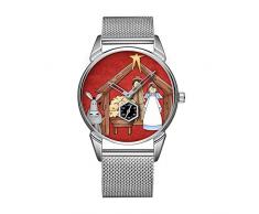 Mode wasserdicht Uhr minimalistischen Persönlichkeit Muster Uhr -158. WeihnachtsKrippe