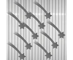Set Stern + Schweif 10 Stück Sterne Aufkleber die cut Tattoo Wandtattoo Winter Auto Fenster Deko Folie Weihnachten Weihnachtsstern (silber)