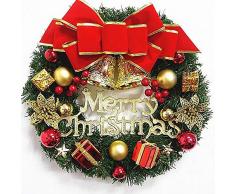 Neckip Weihnachtstürgirlande, 30cm Weihnachtskranz Kunstkranz Tür Hängend Geschenkbox Glocke Dekokranz