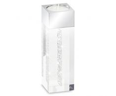 Moderner Teelichthalter Pylon klein mit SWAROVSKI ELEMENTS Kristallen / Besondere Tisch-Dekoration