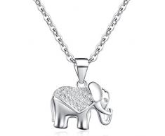Unendlich U 925 Sterling Silber Damen Halskette mit Elefant Zirkonia Anhänger in Weihnachtsstrumpf für Geburtstag