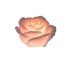 Wunderschöne LED Kerze flammenlose Kerze in Form einer Rose Farbe Rosa inklusive Batterien und Timer Höhe 11 cm