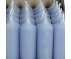 Bütic GmbH durchgefärbte Stabkerzen 250mm x 22mm - hochgereinigte Kerzen mit rückstandsfreiem Abbrand, Set mit:25 Stück, Farbe:Taubenblau