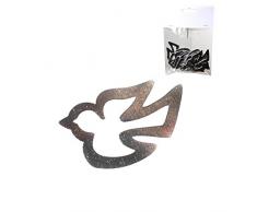 Streudeko Tauben silber, Holz, ca. 2,5x6 cm, 12 St.