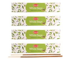 aqasha Hem White Sage | 48 Sticks | 21 cm | Brenndauer ca. 40 min. | Weißer Salbei Masala | Räucher-Stäbchen-Set | Hand-Arbeit | Incense