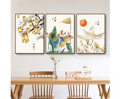 SHENGNZ Ölgemälde China vierundzwanzig Solarausdrücke gestalten dekoratives Anstrichhintergrundwandwohnzimmer-Schlafzimmerstudien-Plakatwandbild landschaftlich 60x80CM Interner Rahmen