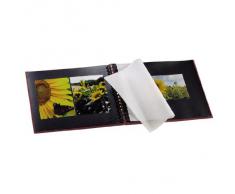 Hama Fotoalbum Fine Art, 50 schwarze Seiten (25 Blatt), Spiralalbum 28 x 24 cm, mit Ausschnitt für Bildeinschub, bordeaux