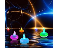 Itian Satz von 12 schwimmende LED Kerzen, Bunte Ändern Mood Lights, Wasserdicht und Flammenlos, für Hochzeit Weihnachtsfest Dekoration