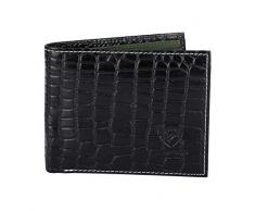 J Wilson 5233 Herren Portemonnaie Echte Leder Geldbörse Krokodilleder-Look Mit Geschenkschachtel
