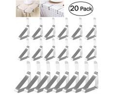 OUNONA 20 Stück Tischdeckenklammer 2 Verschiedene Gr??en Tischtuchklammer für Party Picknick Edelstahl