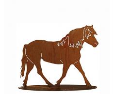 Rost Tierfigur - Kleines Metall Pferd/Mustang/Hengst/Pony - Höhe 50cm / Breite 65cm - Rost Dekoration/Metallfigur/Gartenfigur/Dekopferd/Pferdedeko/Metallpferd
