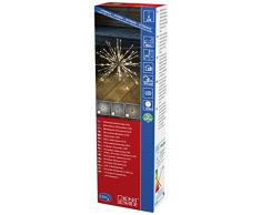 Konstsmide 2896-303 LED Lichterball silberfarben / für Außen (IP44) / VDE geprüft / 24V Außentrafo / 120 warm weißen Dioden / transparentes Kabel