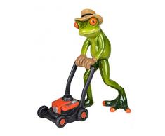 Formano Dekofigur Frosch Gärtner mit Rasenmäher handbemalt