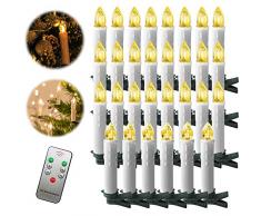 Froadp 30 Stück Dimmbare LED Mini Weihnachtskerzen mit Fernbedienung Kabellos Christbaumkerzen für Weihnachtsbaum deko Geburtstagsdeko Kerzen Satz(Warmweiß)