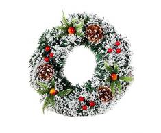 NUOBESTY 30cm Tannenkranz winterlich Tannenkranzdekoration hängende Verzierung für Kaminfenstertürwand