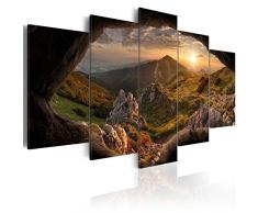 murando - Bilder 200x100 cm - Leinwandbilder - Fertig Aufgespannt - Vlies Leinwand - 5 Teilig - Wandbilder XXL - Kunstdrucke - Wandbild - Gebirge Natur Landschaft c-A-0079-b-m