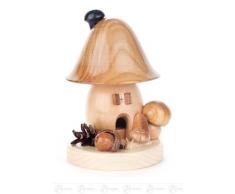 Räuchermann Räucherpilz Glockenform, groß Breite x Höhe x Tiefe 10 cmx14 cmx11 cm NEU Erzgebirge Rauchmann Räucherfigur