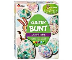 Heitmann Eierfarben Kunterbunt - 5 flüssige Kaltfarben - Färben mit Vliestuch - azofrei - Ostern - Ostereier bemalen, Ostereierfarbe
