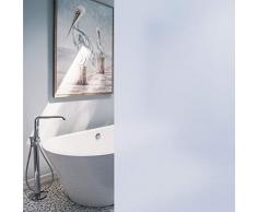 rabbitgoo Fensterfolie Milchglasfolie Sichtschutzfolie Selbstklebend Folie Fenster Scheibenfolie Blickdicht Anti-UV Statische Privatsphäre Schutzfolie Matt Für Bad, Büro, Wohnzimmer weiß 90 x 200CM