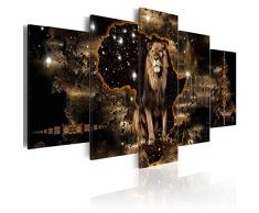 murando - Bilder 200x100 cm Vlies Leinwandbild 5 TLG Kunstdruck modern Wandbilder XXL Wanddekoration Design Wand Bild - Abstrakt Tiere Elefant Löwen Flusspfend Nilpfend g-A-0011-b-o