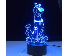 3D Illusionslampe LED Nachtlicht Scooby Doo Nette Cartoon Hundefigur Baby Bunte Berührungssensor Kinderzimmer Nachttischlampe