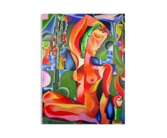 Einzigartige moderne Leinwand Kunst Wanddekoration Abstraktes Ölgemälde ROTER NACKEN von DOBOS, für Heimdekoration, Wanddekorationen für Wohnzimmer Schlafzimmer Büro Hängefertig, Große Leinwand