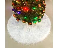 Upgrow Weihnachtsbaumdecke Weihnachtsbaum Rock Plüsche Weiche Weihnachtsbaum Decke Christbaumständer Teppich, Weihnachtsdeko für Weihnachtsfeiertag (Weiß-78cm)