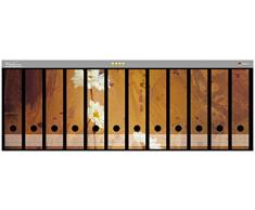 Wallario Ordnerrücken Sticker Antike Vase mit Blumen in Premiumqualität - Größe 72 x 30 cm, passend für 12 breite Ordnerrücken