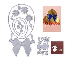 VINFUTUR Stanzschablonen Ostern Prägeschablonen Osterei und Osterhasen Metall Stanzformen Schablonen Schneiden für DIY Grußkarte Scrapbooking Sammelalbum Fotoalbum Deko Easter Egg Rabbit Cutting Dies