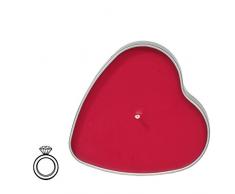 JuwelKerzeSweetheart - Kleine Duftkerze im Herz Design mit Silber Schmuck Überraschung (Ring)