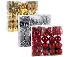 Deuba Weihnachtskugeln 103 Set Gold Aufhänger Christbaumschmuck Christbaumkugeln Weihnachtsbaumkugeln Weihnachtsbaumschmuck