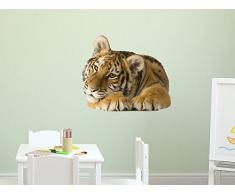 GRAZDesign 723010_50 Wandtattoo Tiger Afrika Style | Wandsticker bunt als Banner Wanddekoration mit wilden Tieren | für Wohnzimmer und Kinderzimmer | als Wandbild an die Wand (60x50cm)