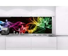 DIMEX LINE Küchenrückwand Folie selbstklebend SCHWARZER Rauch 180 x 60 cm | Klebefolie - Dekofolie - Spritzschutz für Küche | Premium QUALITÄT