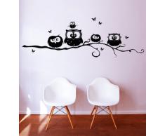 ilka parey wandtattoo-welt® Eulenwandtattoo Eulengesellen auf Zweig Eulen Eule Wandtattoo Eulen Eulentattoo M692S