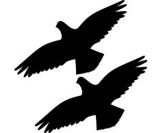 2 Stück 30cm schwarz Habicht Greifvogel Vogel Fenster Schutz Warnvogel Warnvögel Aufkleber Tattoo die cut Deko Folie