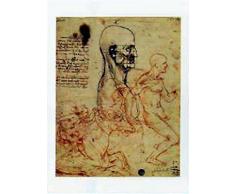 1art1 37619 Leonardo Da Vinci - Studie Von Menschen Und Von Ritter Poster Kunstdruck 50 x 35 cm
