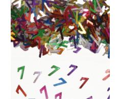Bunt glitzerndes Konfetti mit Geburtstagszahl: 7 // Tüte mit 15g (ca. 1000 einzelne Konfetti's) // Deko Tischdeko Jubiläum Zahlenkonfetti Metallkonfetti Streukonfetti siebter Geburtstag Birthday Kinder Kindergeburtstag