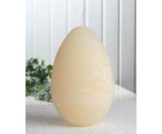 Rustik-Eikerze, durchgefärbt, groß, ca. 13 x 8,5 cm, creme