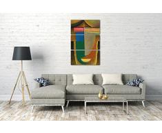 Alexej von Jawlensky - Abstrakter Kopf: Afrika, 80 x 120 cm (3 Teile à 80x40cm) (weitere Größen verfügbar), Leinwand auf Keilrahmen gespannt und fertig zum Aufhängen, hochwertiger Kunstdruck aus deutscher Produktion (Alte