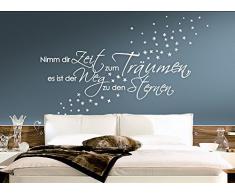 Grandora 1082W Wandtattoo Spruch Nimm die Zeit zum Träumen... Sterne schwarz 135 x 41 cm