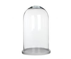 MICA Decorations Hella Glasglocke, Teller weiß, H. 38 cm D. 23,5 cm