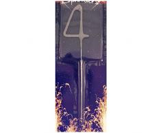 Unbekannt Geburtstags Wunderkerzen für die Geburtstagstorte Zahlen 0-9 Wunderkerzen Zahlenkerzen (Zahl 4)