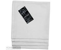 Homescapes Servietten 4er Set, Stoffservietten 45 x 45 cm, 100% Baumwolle, weiß