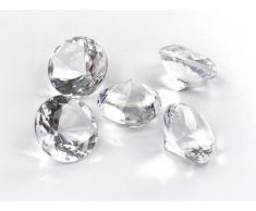 50 Dekosteine Diamanten Ø 20 mm transparent natur klar kristallklar Tischdekoration Streuartikel Hochzeit Taufe