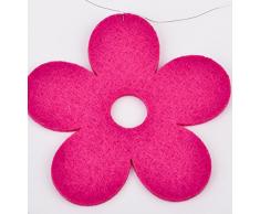 Blüten Deko Girlande Filz 100x10x1cm (pink)